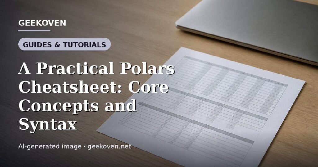 Illustration for the Guides & Tutorials article “A Practical Polars Cheatsheet: Core Concepts and Syntax”: an AI-generated editorial illustration showing a scene illustrating the subject of the article, with the headline set over it. Illustrative only, not a photograph of a real event.