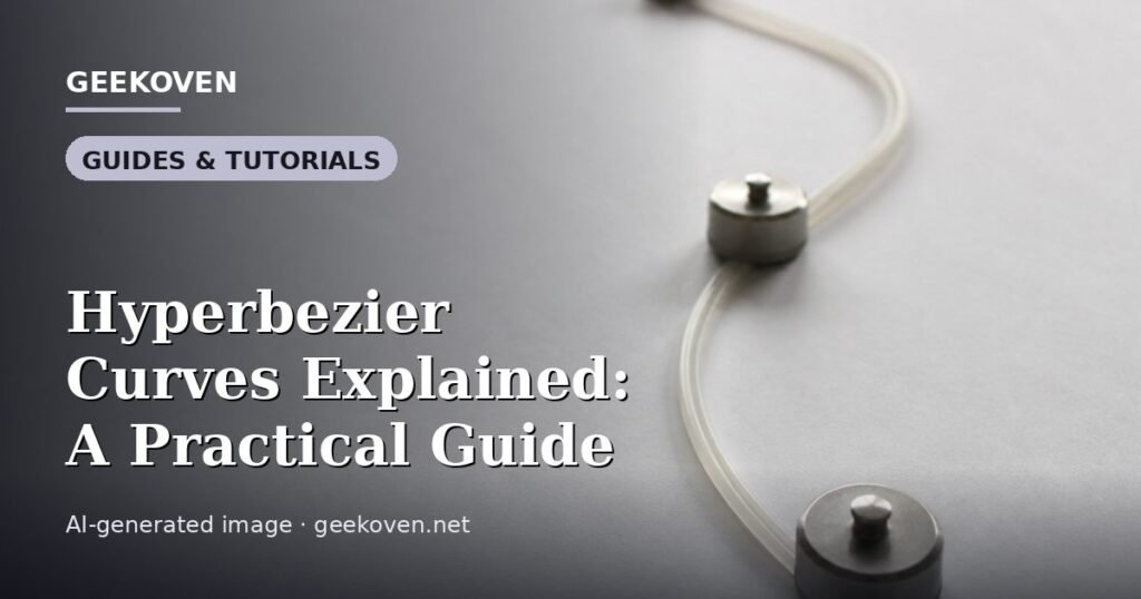 Illustration for the Guides & Tutorials article “Hyperbezier Curves Explained: A Practical Guide”: an AI-generated editorial illustration showing a scene illustrating the subject of the article, with the headline set over it. Illustrative only, not a photograph of a real event.