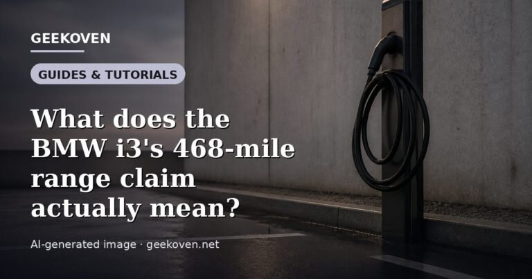 Illustration for the Guides & Tutorials article “What does the BMW i3's 468-mile range claim actually mean?”: an AI-generated editorial illustration showing a scene illustrating the subject of the article, with the headline set over it. Illustrative only, not a photograph of a real event.