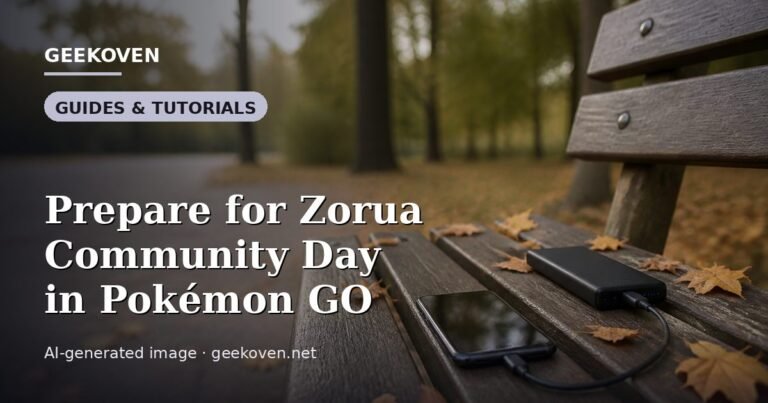 Illustration for the Guides & Tutorials article “Prepare for Zorua Community Day in Pokémon GO”: an AI-generated editorial illustration showing a scene illustrating the subject of the article, with the headline set over it. Illustrative only, not a photograph of a real event.