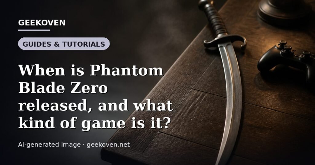 Illustration for the Guides & Tutorials article “When is Phantom Blade Zero released, and what kind of game is it?”: an AI-generated editorial illustration showing a studio workspace seen from above, with a production timeline across the wall, with the headline set over it. Illustrative only, not a photograph of a real event.